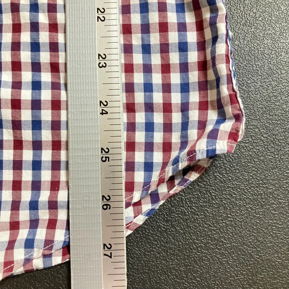 J Crew‎ Plaid Shirt Men XL Button Down Short Sleeve Preppy July 4 Americana